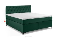 Boxspringbett mit Topper Bonellfedern Stoff Velours 160 cm dunkelgrün