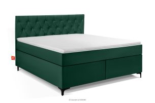ARDEA, https://konsimo.de/kollektion/ardea/ Boxspringbett  Bonellfedern Veloursstoff 160 cm dunkelgrün dunkelgrün - Foto