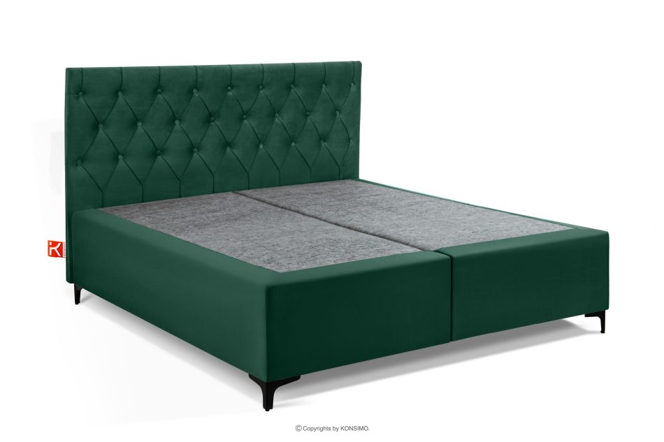 ARDEA Boxspringbett  Bonellfedern Veloursstoff 160 cm dunkelgrün dunkelgrün - Foto 2