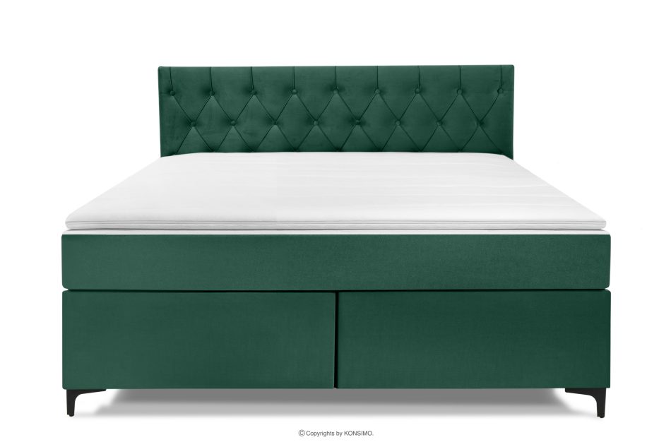 ARDEA Boxspringbett  Bonellfedern Veloursstoff 160 cm dunkelgrün dunkelgrün - Foto 3