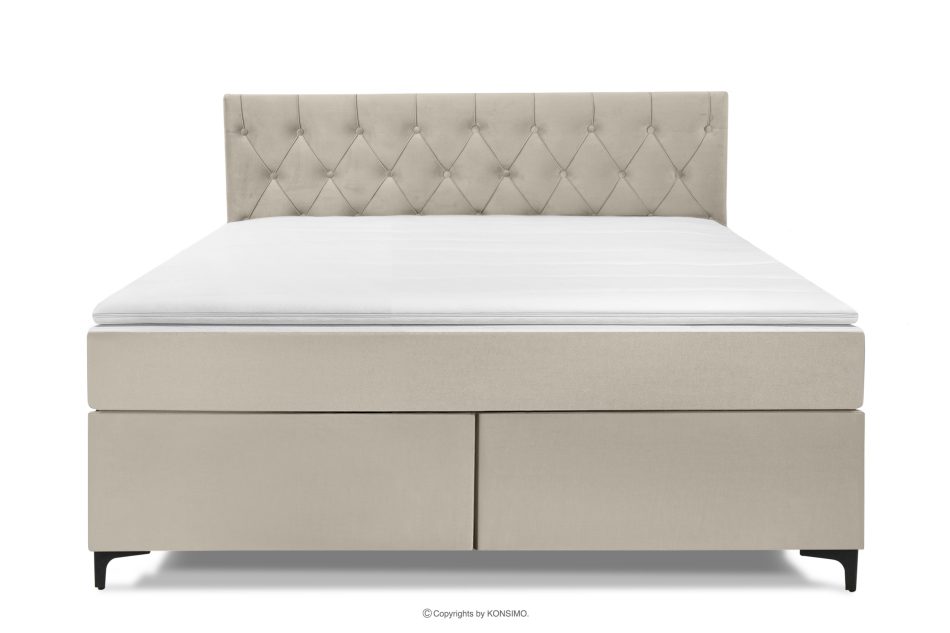 ARDEA Boxspringbett velours 160 cm cremefarben cremefarben - Foto 3