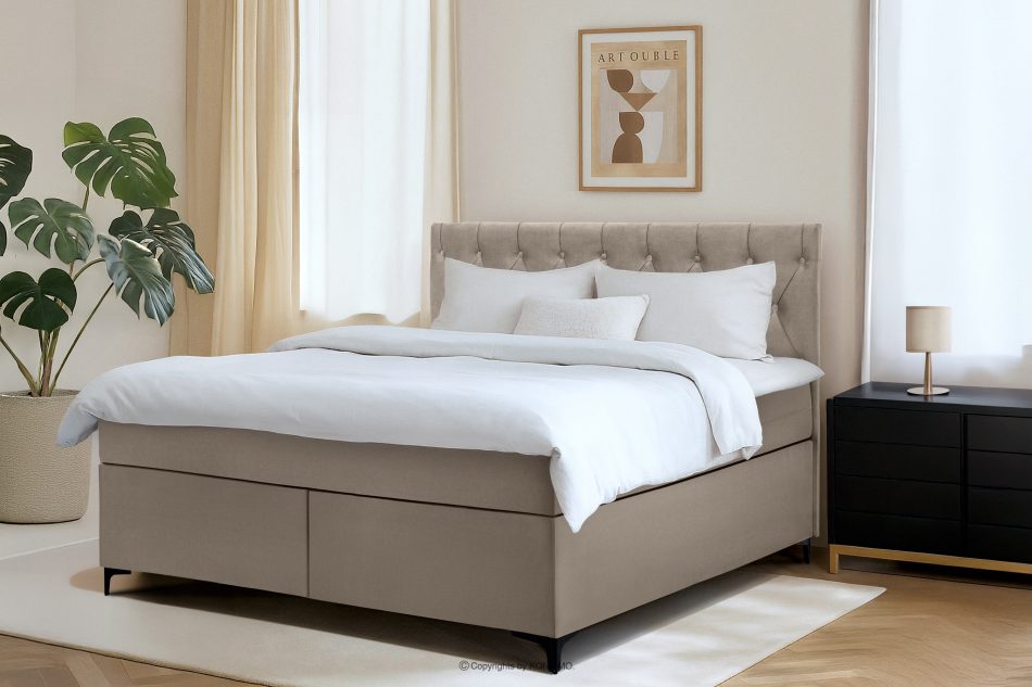 ARDEA Boxspringbett velours 160 cm beige beige - Foto 12