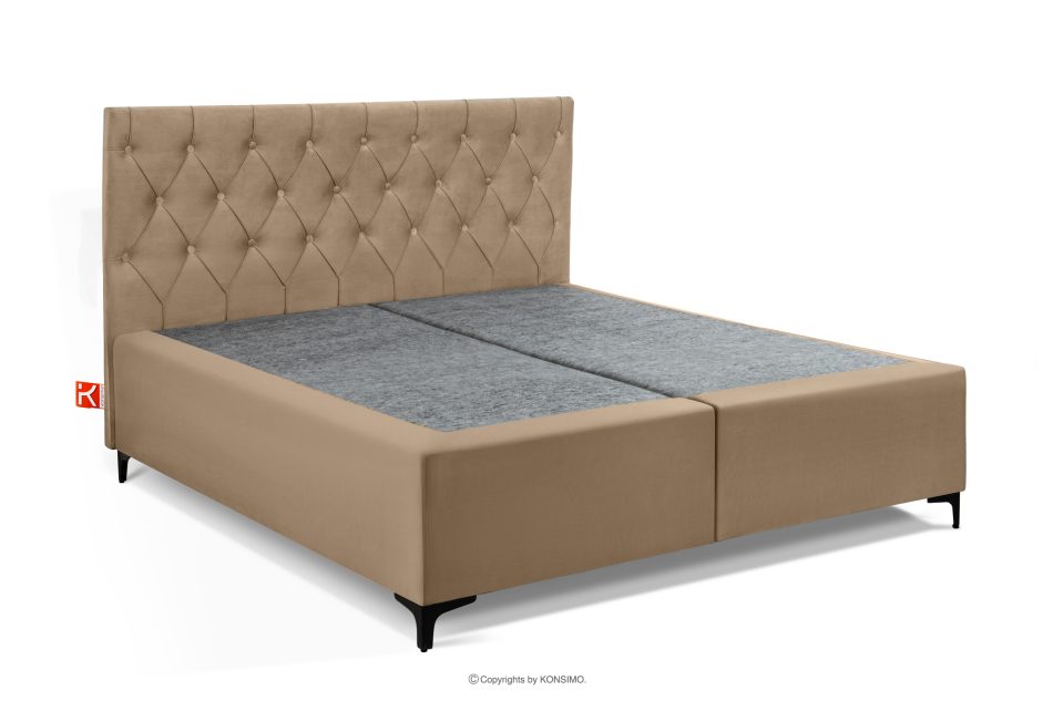 ARDEA Boxspringbett velours 160 cm dunkelbeige dunkelbeige - Foto 2