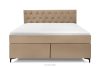 ARDEA Boxspringbett velours 160 cm dunkelbeige dunkelbeige - Foto 4
