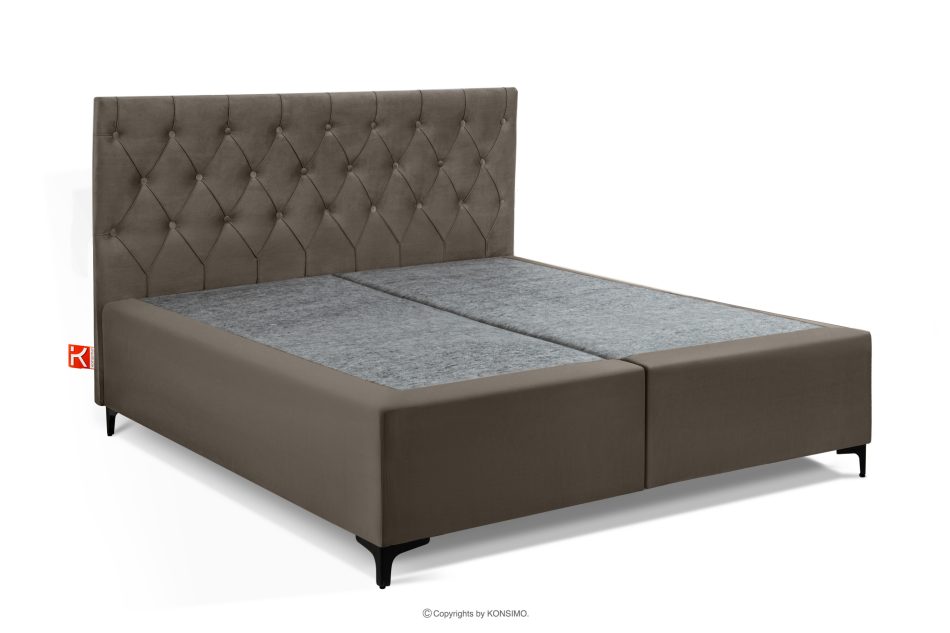 ARDEA Boxspringbett  Bonellfedern Veloursstoff 160 cm braun braun - Foto 2