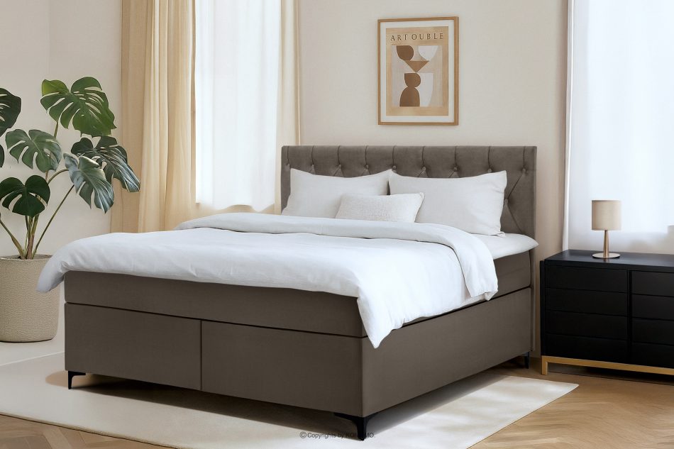 ARDEA Boxspringbett  Bonellfedern Veloursstoff 160 cm braun braun - Foto 12