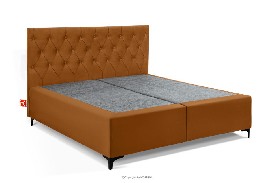 ARDEA Boxspringbett in Velourstoff mit abnehmbarem Matratzenbezug 160 cm rot rot - Foto 2