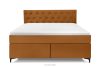 ARDEA Boxspringbett in Velourstoff mit abnehmbarem Matratzenbezug 160 cm rot rot - Foto 4
