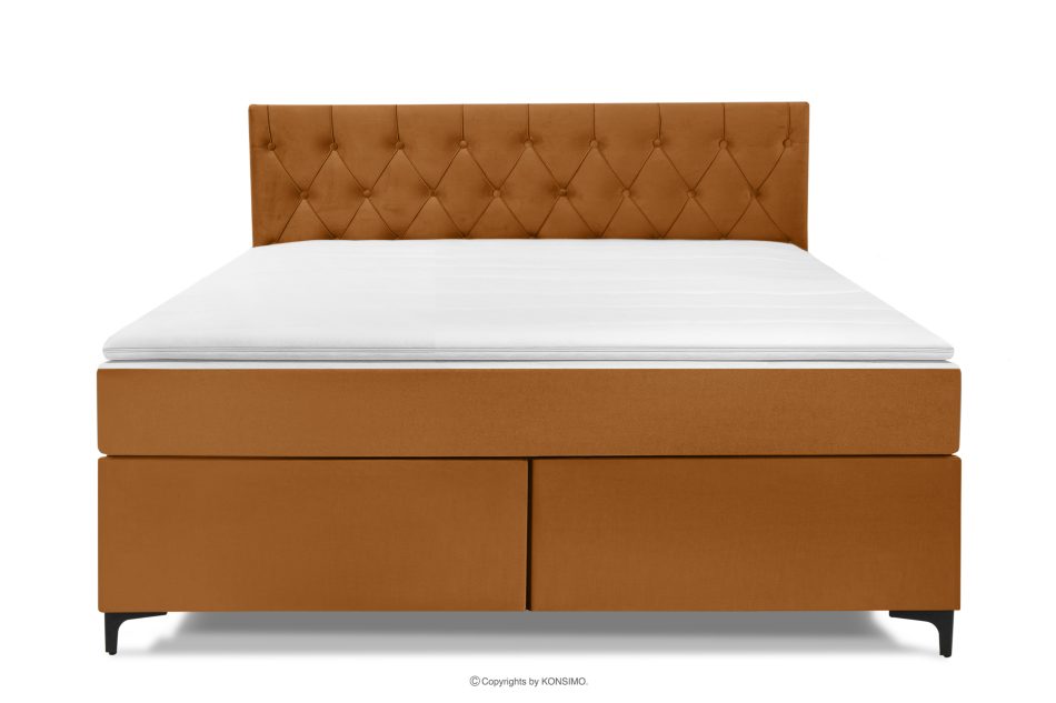 ARDEA Boxspringbett in Velourstoff mit abnehmbarem Matratzenbezug 160 cm rot rot - Foto 3