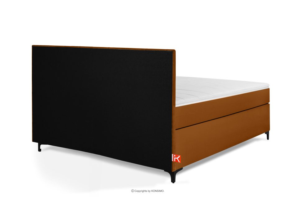 ARDEA Boxspringbett in Velourstoff mit abnehmbarem Matratzenbezug 160 cm rot rot - Foto 4