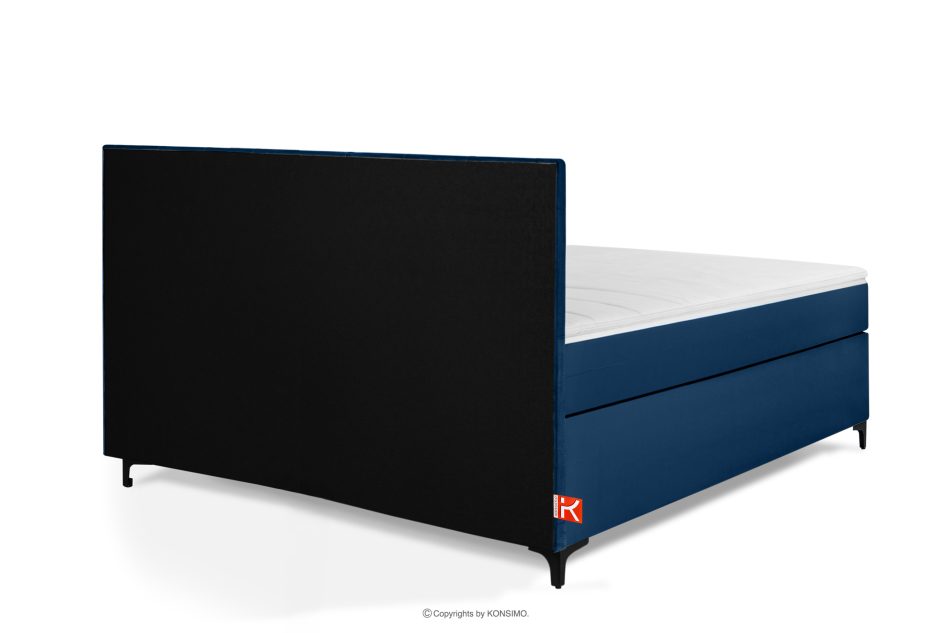 ARDEA Boxspringbett in Velourstoff mit abnehmbarem Matratzenbezug 160 cm marineblau marineblau - Foto 4