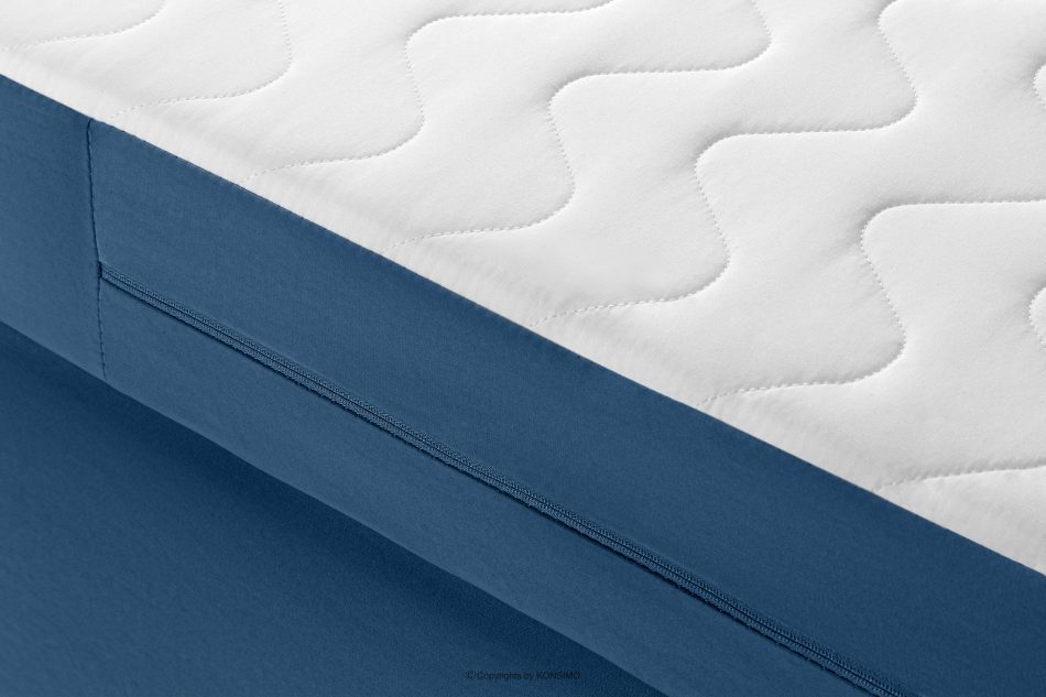 ARDEA Boxspringbett in Velourstoff mit abnehmbarem Matratzenbezug 160 cm marineblau marineblau - Foto 6