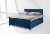 ARDEA Boxspringbett in Velourstoff mit abnehmbarem Matratzenbezug 160 cm marineblau marineblau - Foto 2