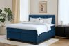 ARDEA Boxspringbett in Velourstoff mit abnehmbarem Matratzenbezug 160 cm marineblau marineblau - Foto 13