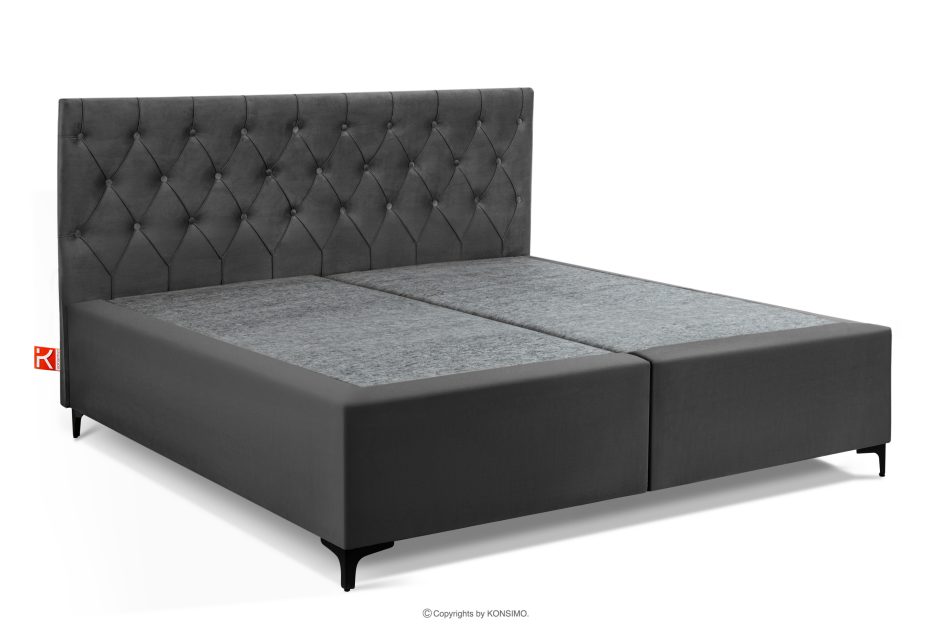 ARDEA Boxspringbett mit abnehmbarem Matratzenbezug 180 cm anthrazit anthrazit - Foto 2