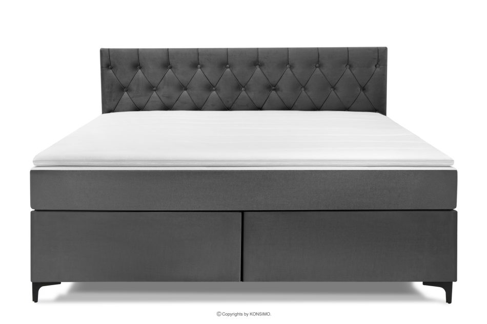 ARDEA Boxspringbett mit abnehmbarem Matratzenbezug 180 cm anthrazit anthrazit - Foto 3