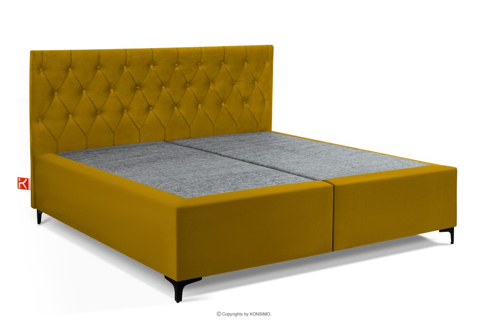 ARDEA Boxspringbett  Bonellfedern Veloursstoff 180 cm gelb gelb - Foto 2