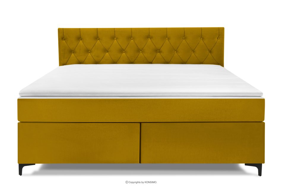 ARDEA Boxspringbett  Bonellfedern Veloursstoff 180 cm gelb gelb - Foto 3