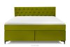 ARDEA Boxspringbett mit Komfortschaumtopper Bonellfedern Stoff Velours 180 cm oliv oliv - Foto 4