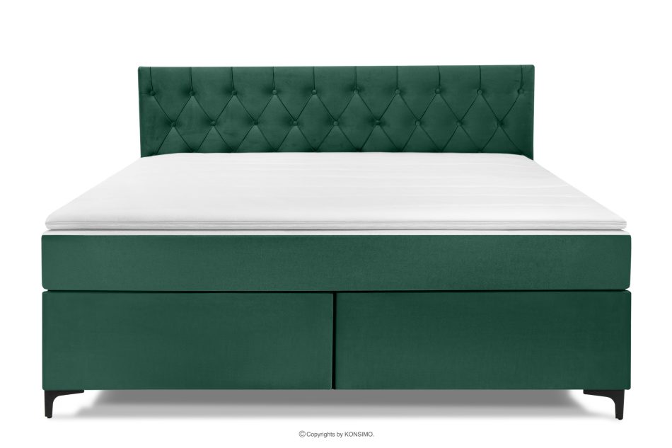 ARDEA Boxspringbett  Bonellfedern Veloursstoff 180 cm dunkelgrün dunkelgrün - Foto 3