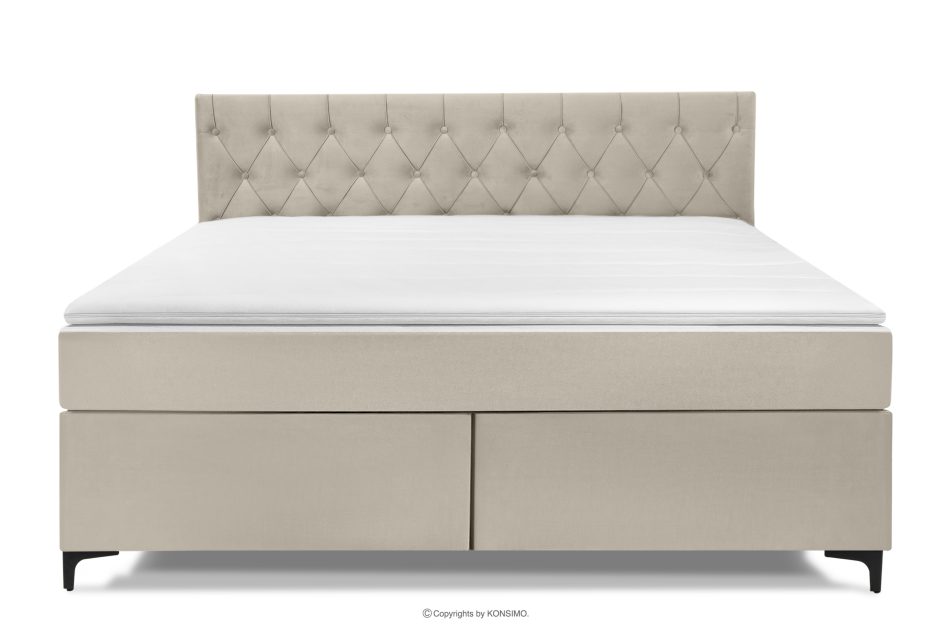 ARDEA Boxspringbett 180 cm velours cremefarben cremefarben - Foto 3