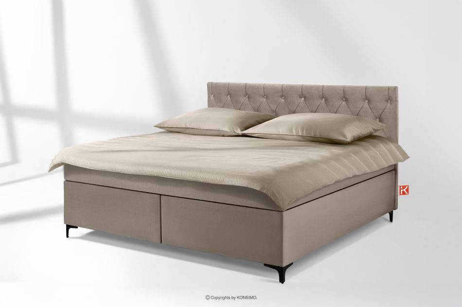 ARDEA Boxspringbett 180 cm velours beige beige - Foto 1