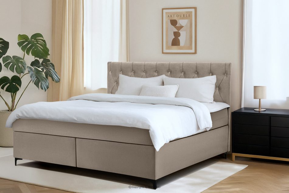 ARDEA Boxspringbett 180 cm velours beige beige - Foto 12