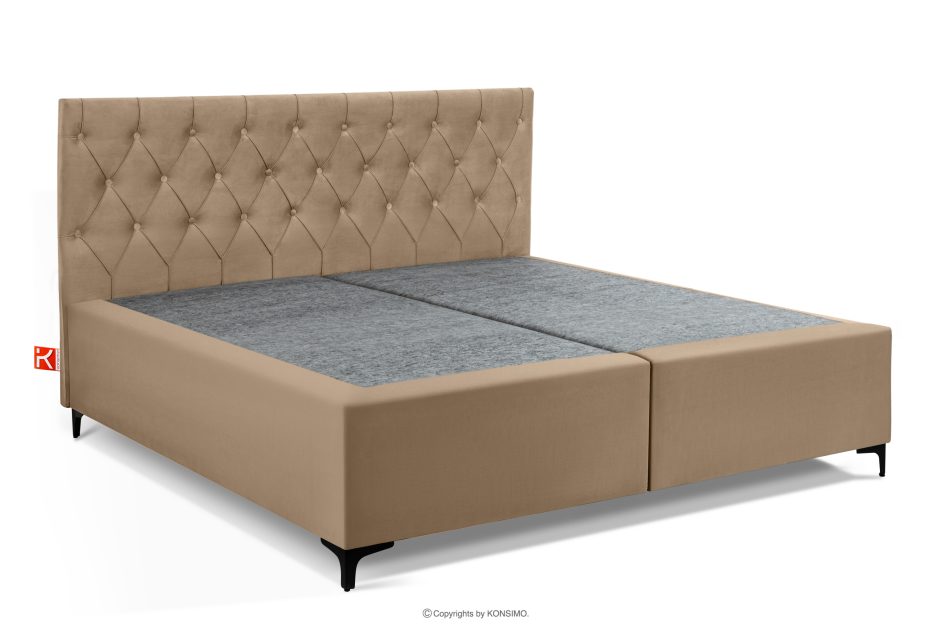 ARDEA Boxspringbett 180 cm velours dunkelbeige dunkelbeige - Foto 2