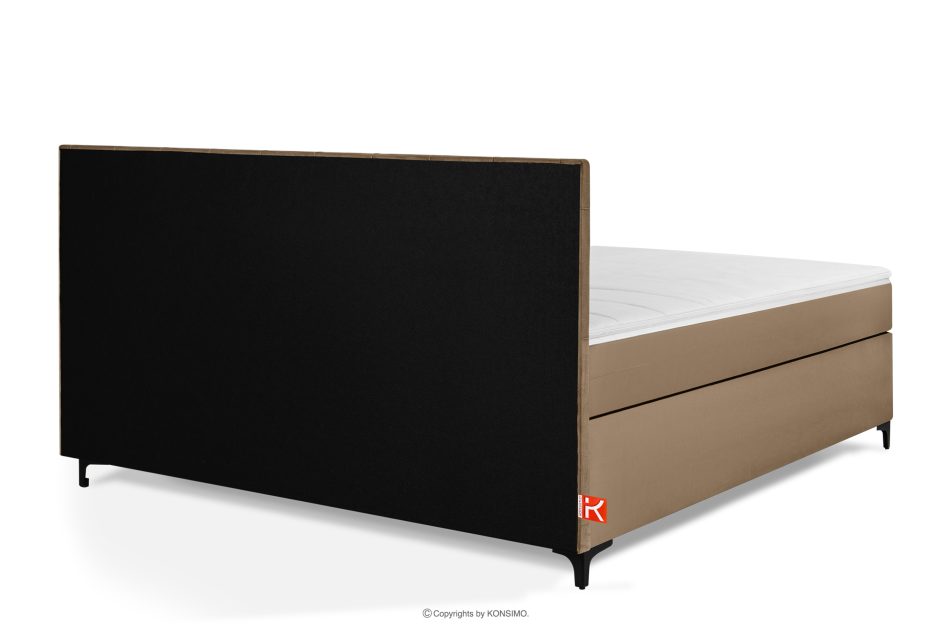 ARDEA Boxspringbett 180 cm velours dunkelbeige dunkelbeige - Foto 4