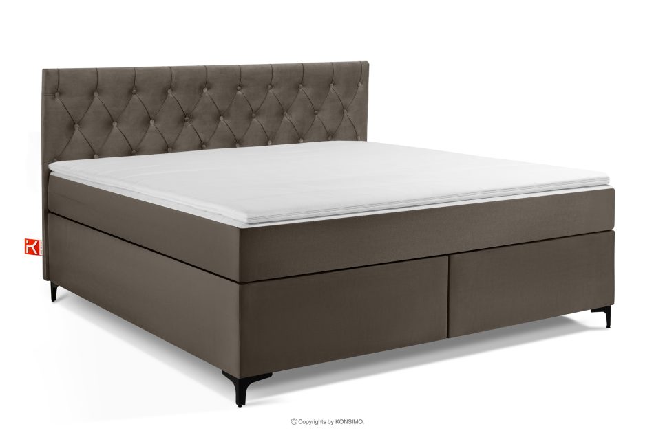 ARDEA Boxspringbett  Bonellfedern Veloursstoff 180 cm braun braun - Foto 0