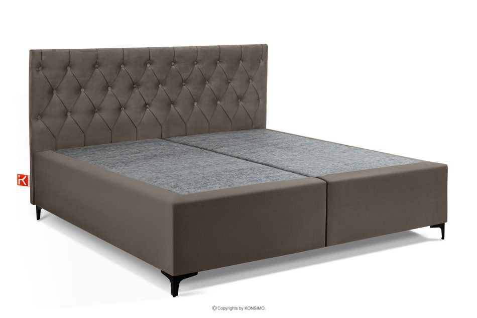 ARDEA Boxspringbett  Bonellfedern Veloursstoff 180 cm braun braun - Foto 2