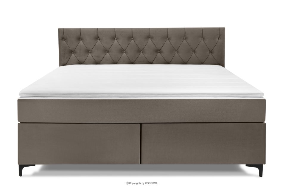 ARDEA Boxspringbett  Bonellfedern Veloursstoff 180 cm braun braun - Foto 3