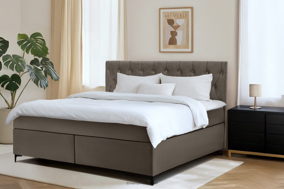 ARDEA Boxspringbett  Bonellfedern Veloursstoff 180 cm braun braun - Foto 12
