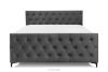 ARDEA Boxspringbett mit abnehmbarem Matratzenbezug 160 cm Velours anthrazit anthrazit - Foto 4