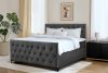 ARDEA Boxspringbett mit abnehmbarem Matratzenbezug 160 cm Velours anthrazit anthrazit - Foto 13