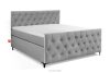 ARDEA Boxspringbett mit abnehmbarem Matratzenbezug 160 cm Velours hellgrau hellgrau - Foto 1