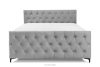 ARDEA Boxspringbett mit abnehmbarem Matratzenbezug 160 cm Velours hellgrau hellgrau - Foto 4