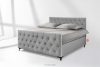 ARDEA Boxspringbett mit abnehmbarem Matratzenbezug 160 cm Velours hellgrau hellgrau - Foto 2