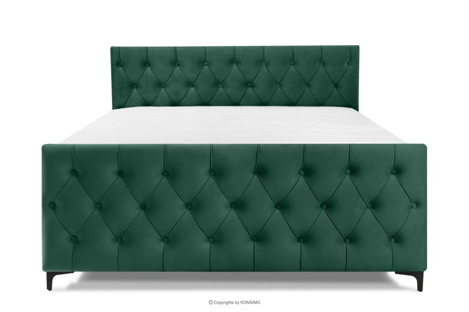 ARDEA Boxspringbett Bonellfedern 160 cm Velours dunkelgrün dunkelgrün - Foto 3
