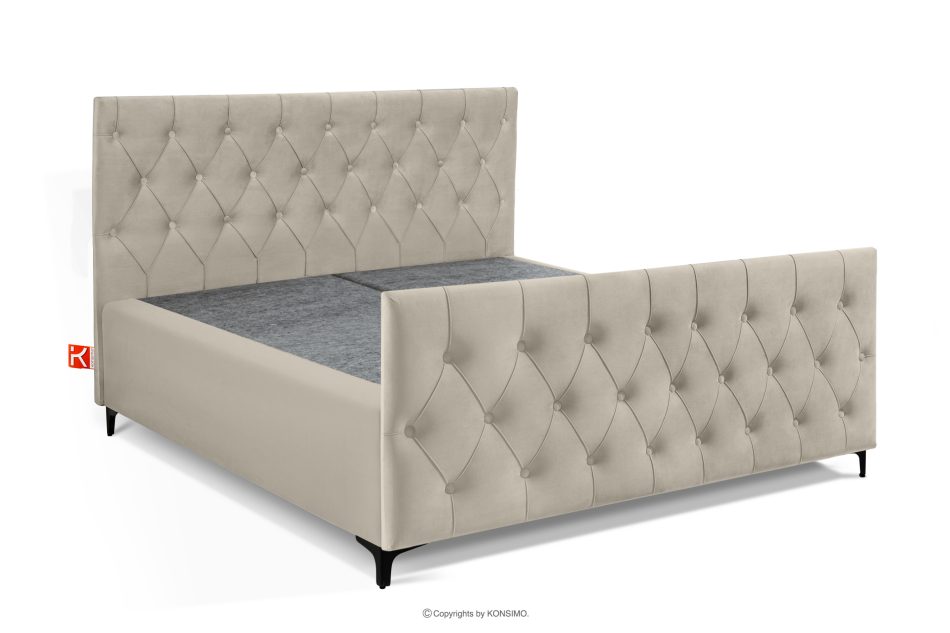 ARDEA Boxspringbett velours 160 cm cremefarben cremefarben - Foto 2