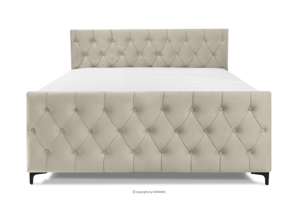 ARDEA Boxspringbett velours 160 cm cremefarben cremefarben - Foto 3