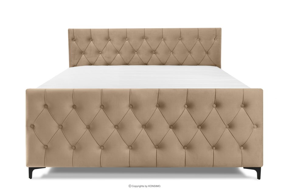 ARDEA Boxspringbett velours 160 cm dunkelbeige dunkelbeige - Foto 3