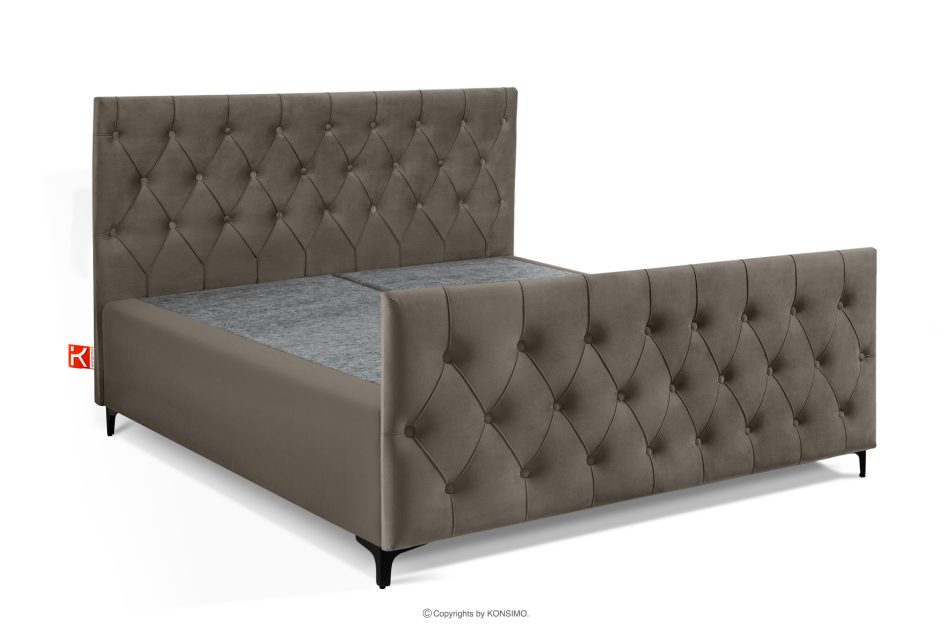 ARDEA Boxspringbett Bonellfedern 160 cm Velours braun braun - Foto 2