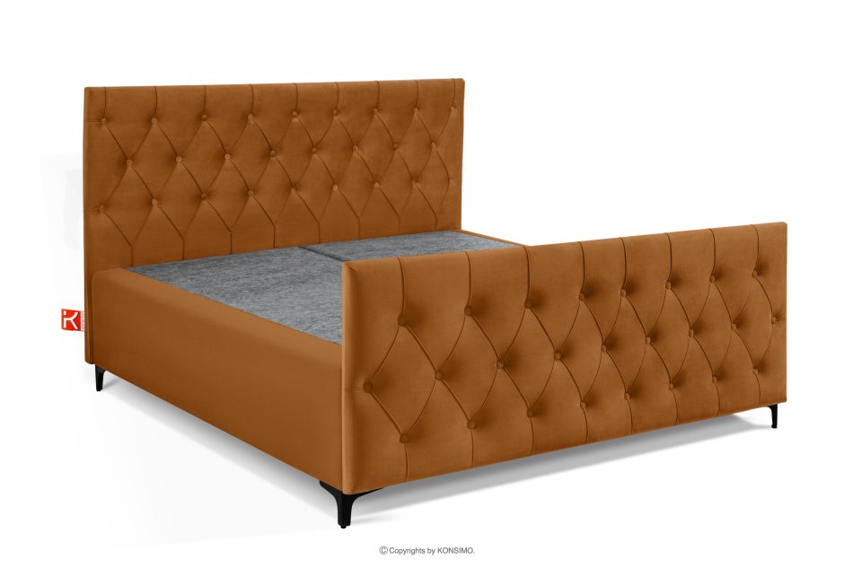 ARDEA Boxspringbett mit abnehmbarem Matratzenbezug 160 cm Velours rot rot - Foto 2