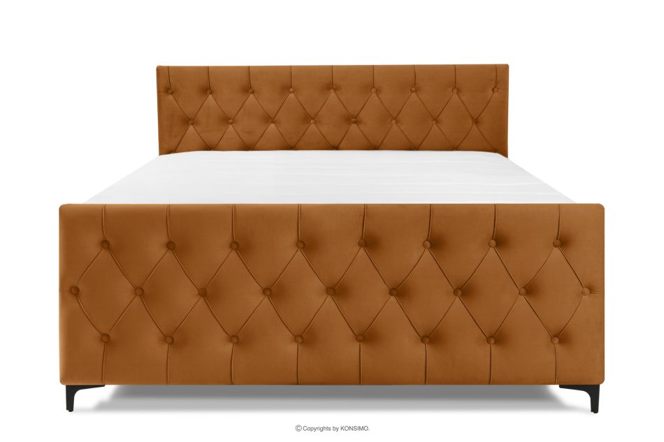 ARDEA Boxspringbett mit abnehmbarem Matratzenbezug 160 cm Velours rot rot - Foto 3