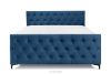 ARDEA Boxspringbett mit abnehmbarem Matratzenbezug 160 cm Velours marineblau marineblau - Foto 4