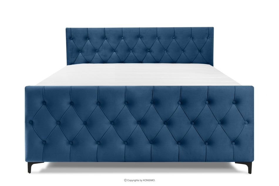 ARDEA Boxspringbett mit abnehmbarem Matratzenbezug 160 cm Velours marineblau marineblau - Foto 3