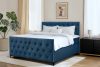 ARDEA Boxspringbett mit abnehmbarem Matratzenbezug 160 cm Velours marineblau marineblau - Foto 13