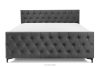 ARDEA Boxspringbett mit abnehmbarem Matratzenbezug 180 cm Velours anthrazit anthrazit - Foto 4