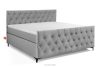 ARDEA Boxspringbett mit abnehmbarem Matratzenbezug 180 cm Velours hellgrau hellgrau - Foto 1